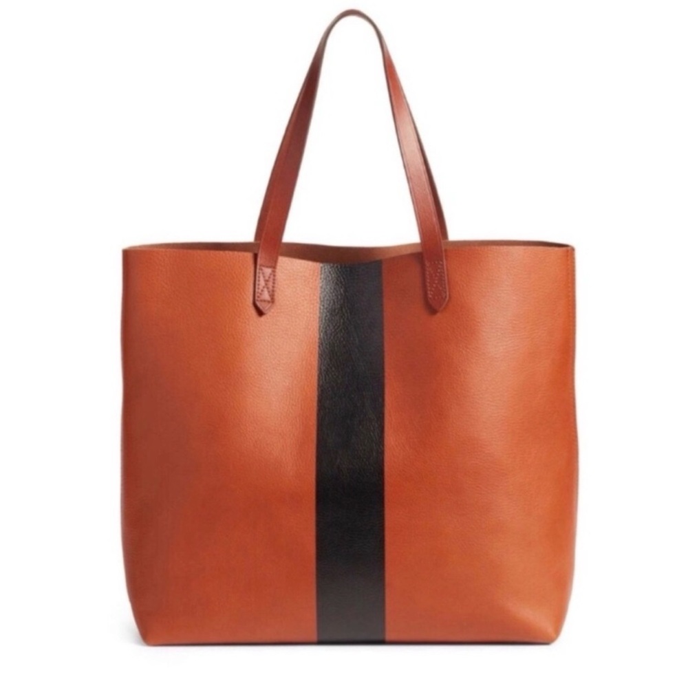 Madewell Tan and Black Tote Bag
